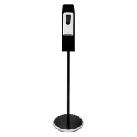 Touch antiseptic dispenser with counterbalance stand in black